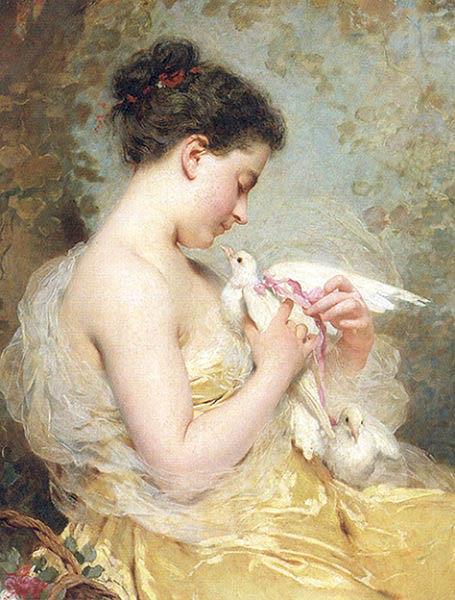 A Beauty with Doves, Charles Joshua Chaplin